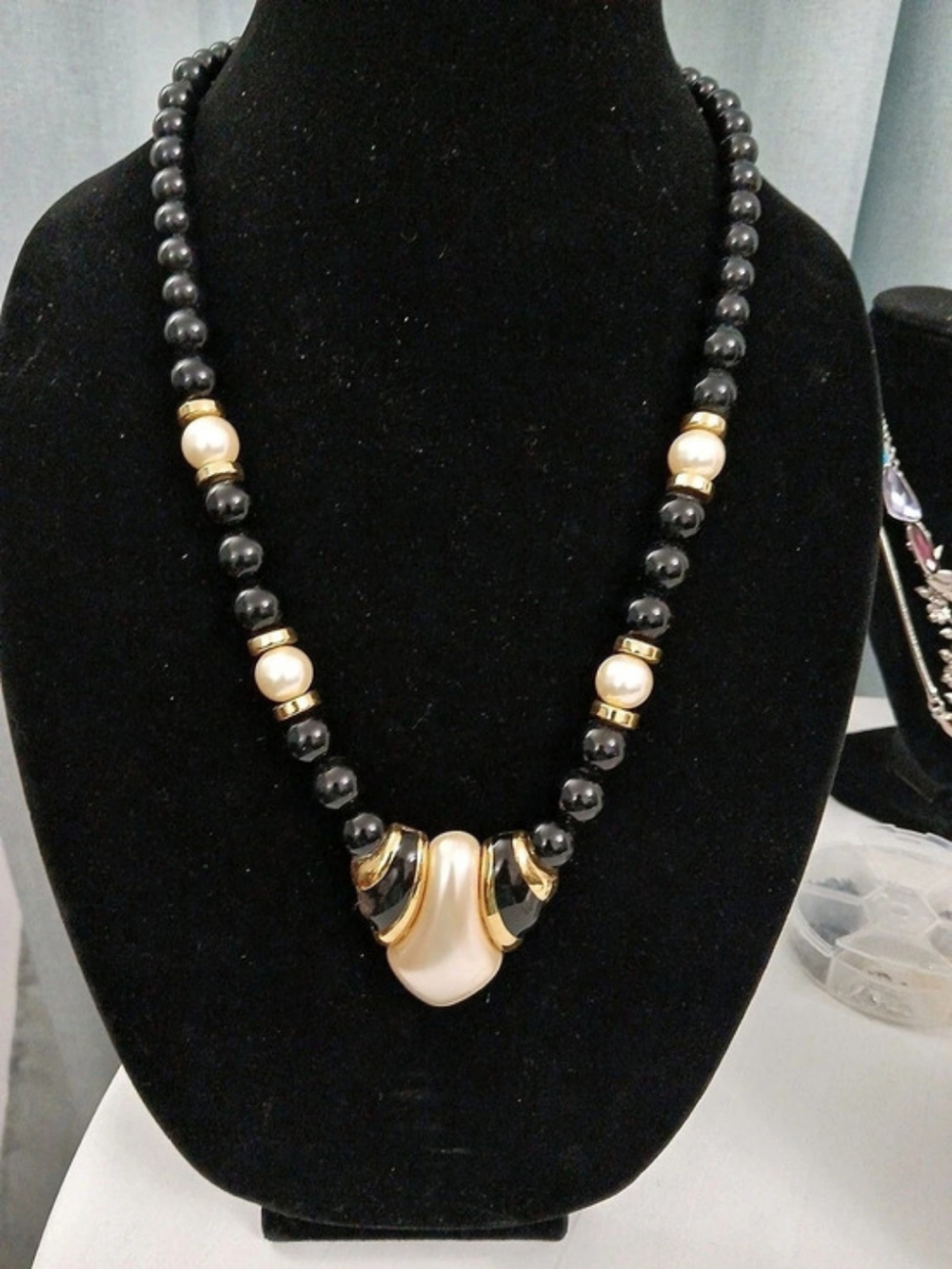 Napier Black & Gold Statement Necklace